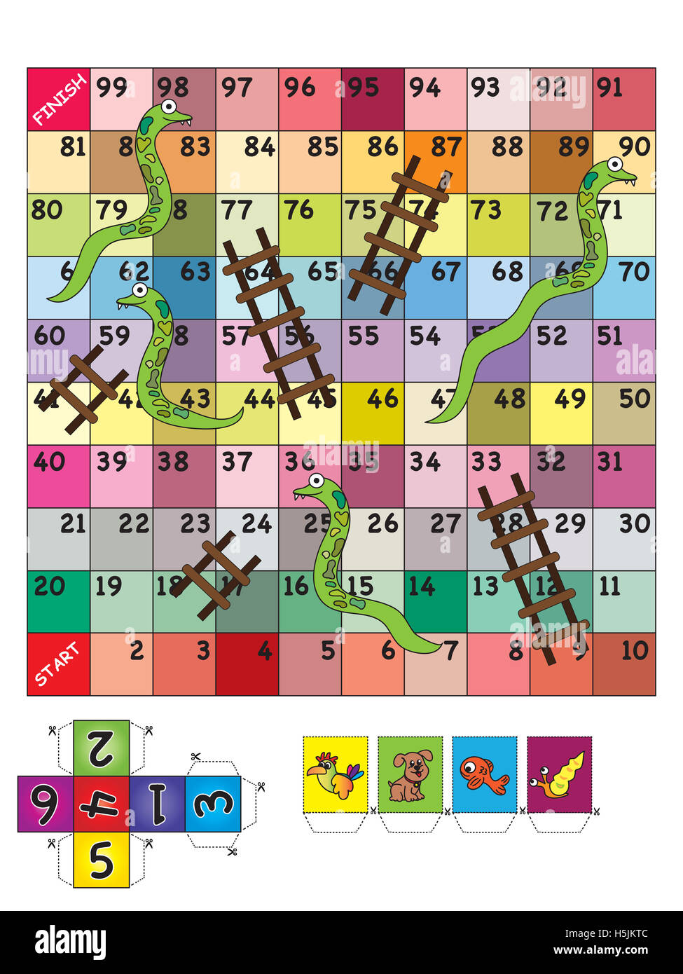 Snake and ladder cut out stock images pictures