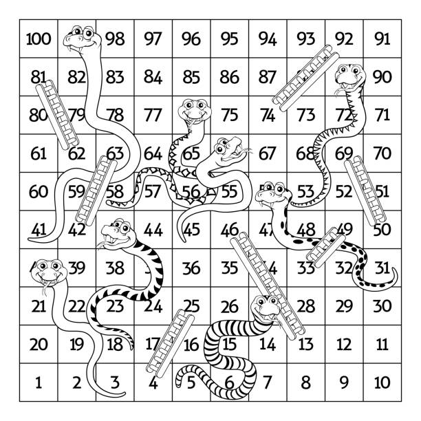 Playing snakes and ladders stock illustrations royalty