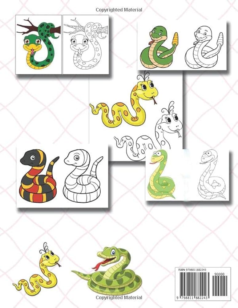 Snake coloring book for kids ages