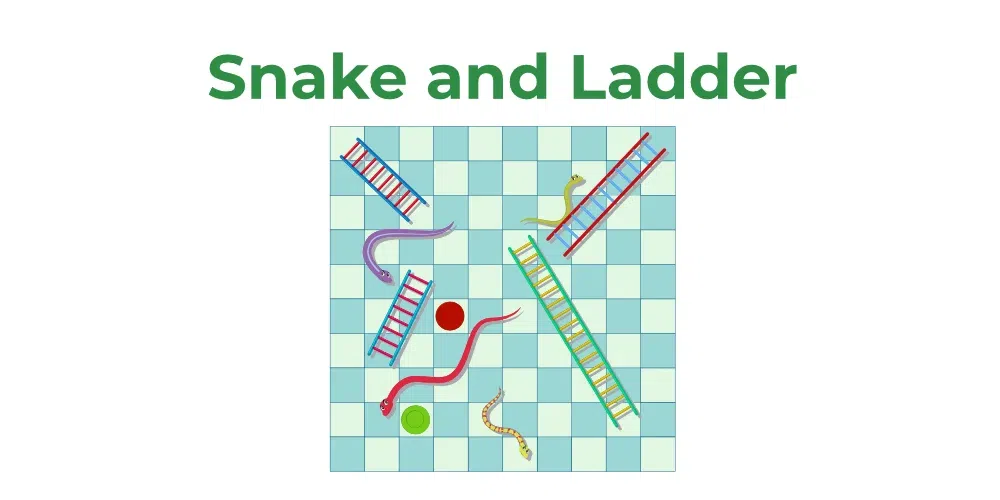 Snake and ladder game in c