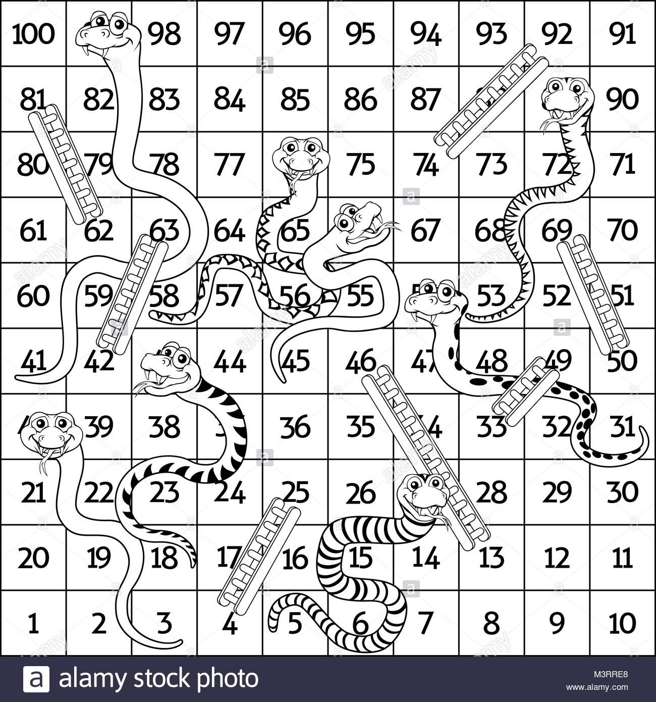 Download this stock vector snakes and ladders black and white