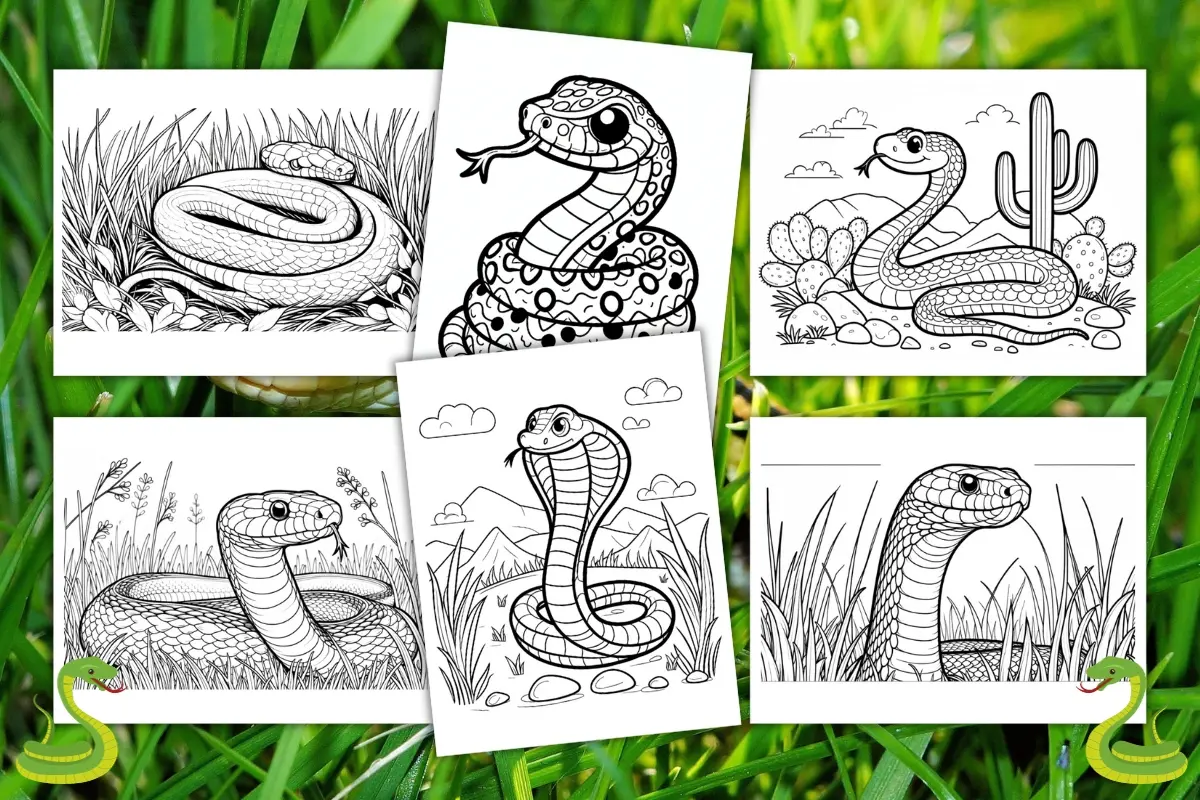 Free printable snake coloring pages