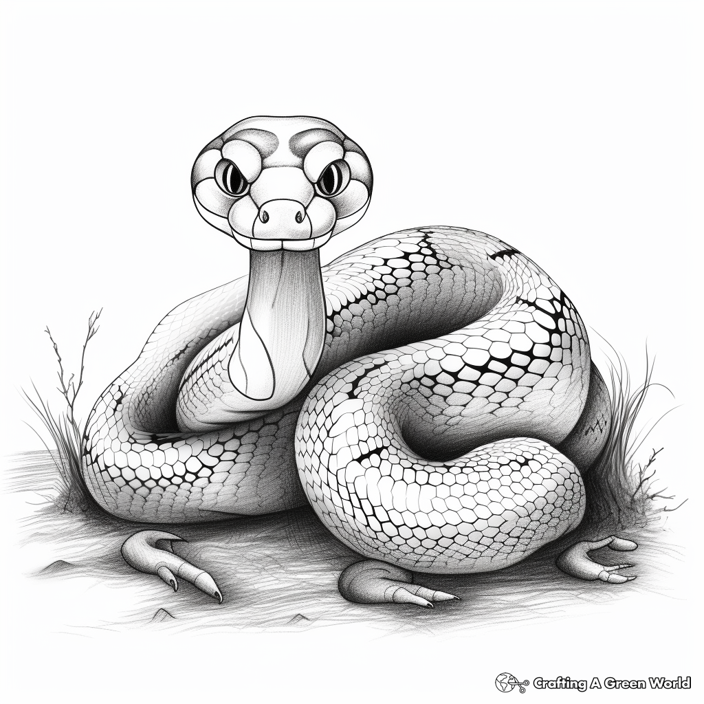 Realistic snake coloring pages