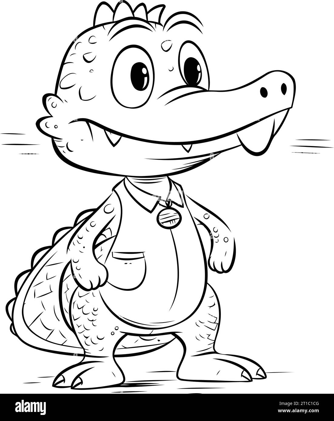 Cartoon crocodile coloring book hi