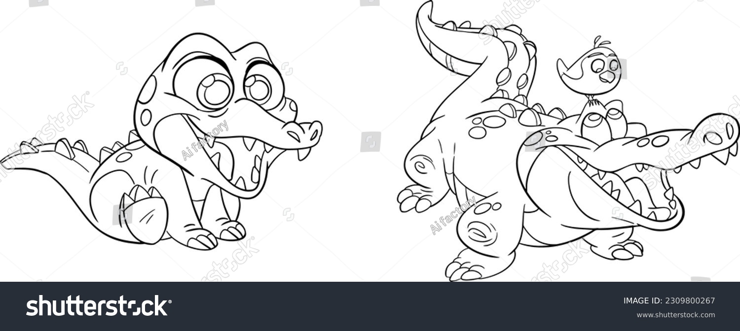 Thousand crocodile coloring book royalty