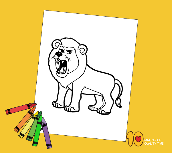 Lion roaring coloring page â minutes of quality time