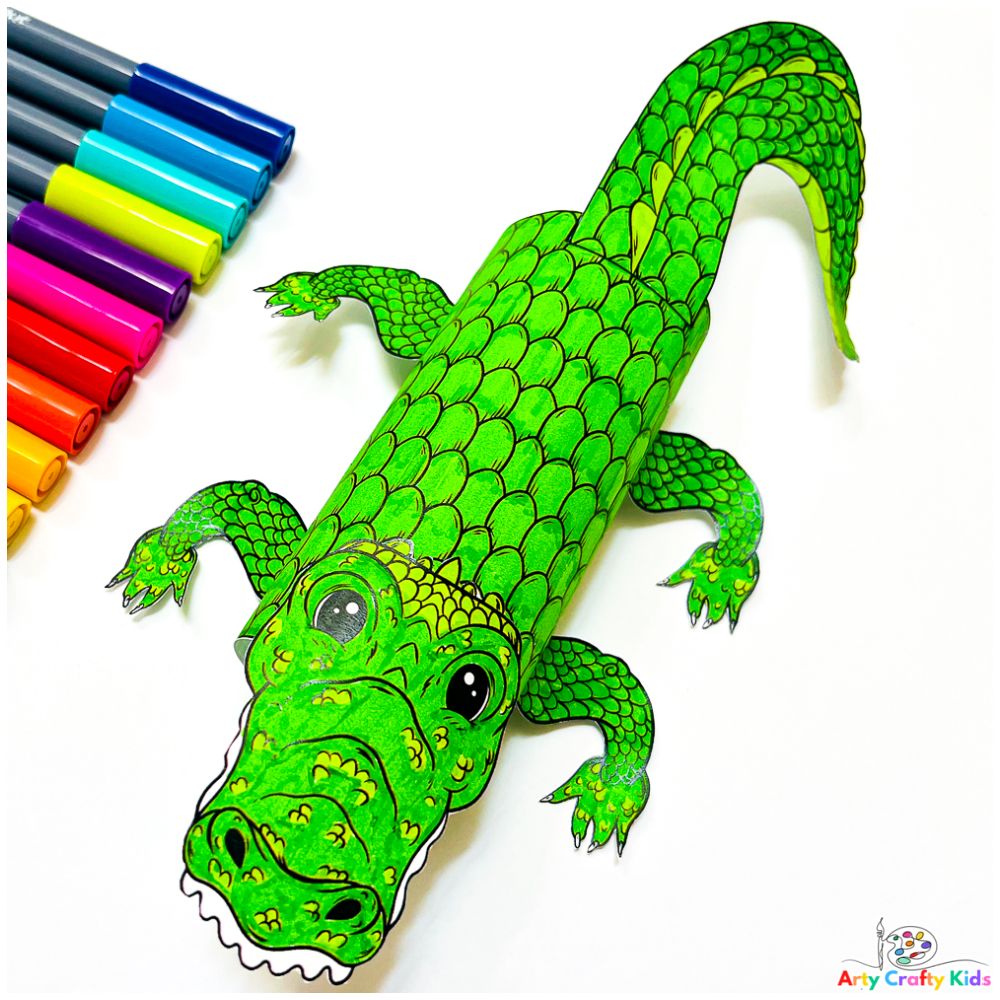 D paper crocodile craft