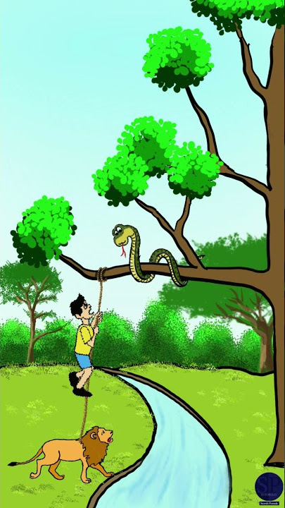 Lion snake and crocodile puzzle cartoon every probla has a solution