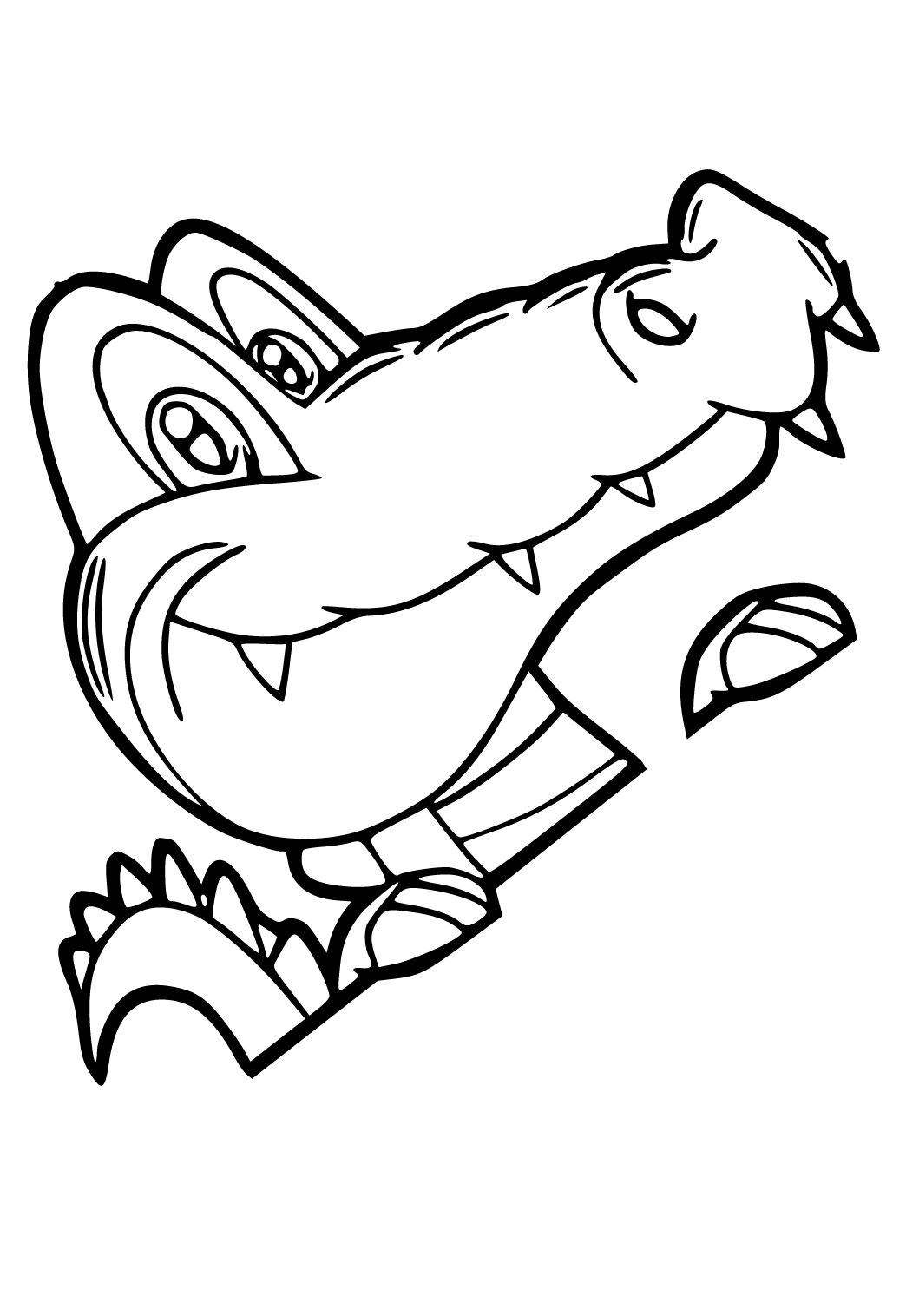 Free printable alligator cute coloring page for adults and kids