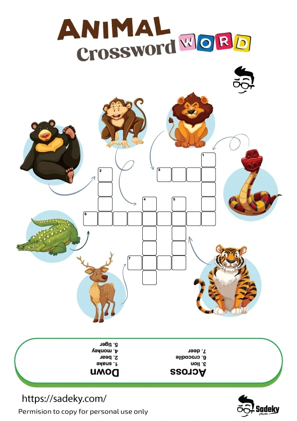 Free animal crossword puzzles printable with answer