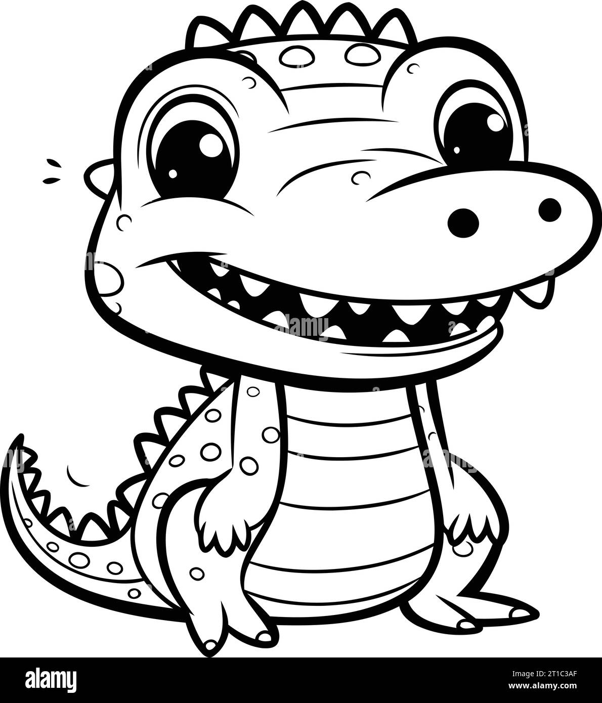 Cartoon crocodile coloring book hi