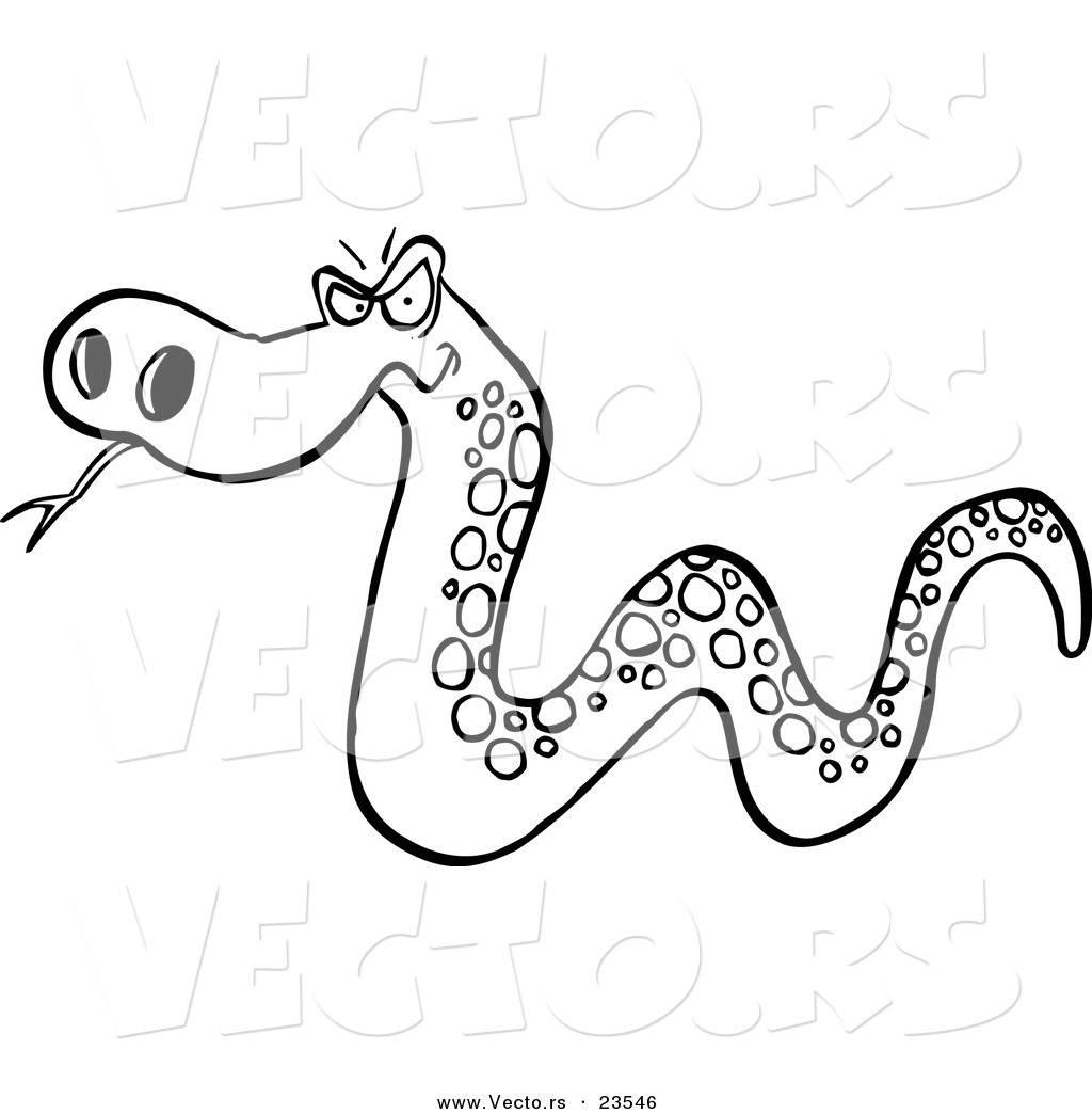 R of a cartoon mad snake