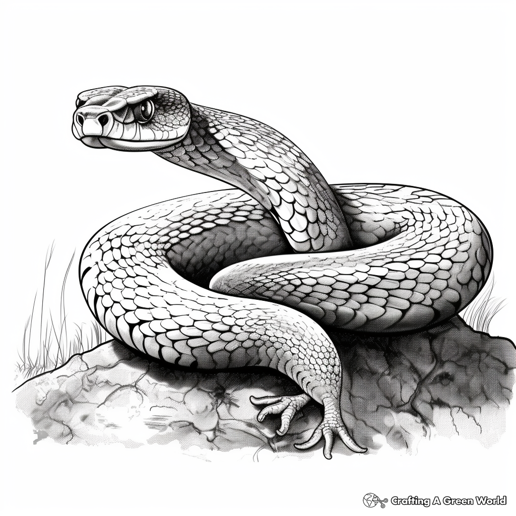 Realistic snake coloring pages