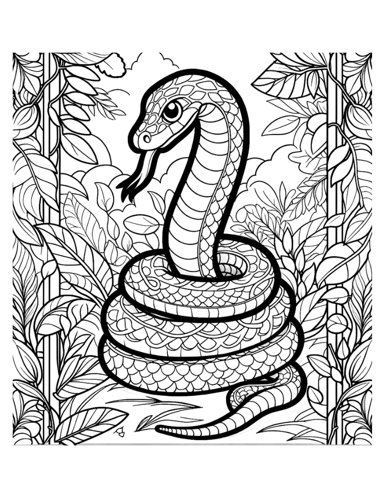 Free printable snake coloring pages