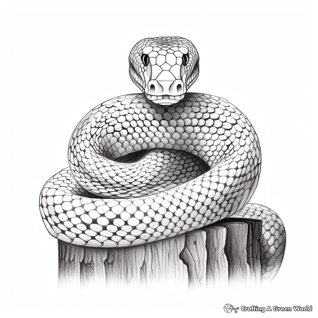 Realistic snake coloring pages