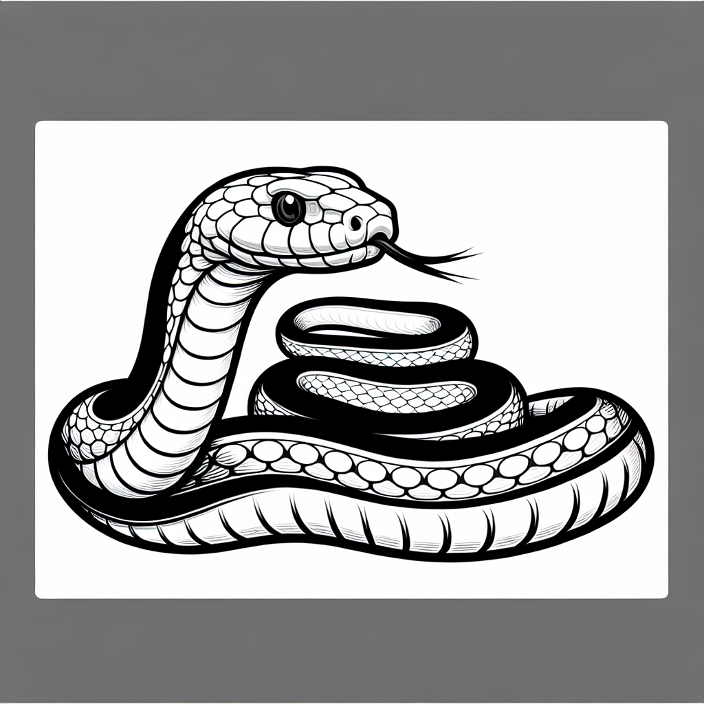 Realistic snake coloring pages