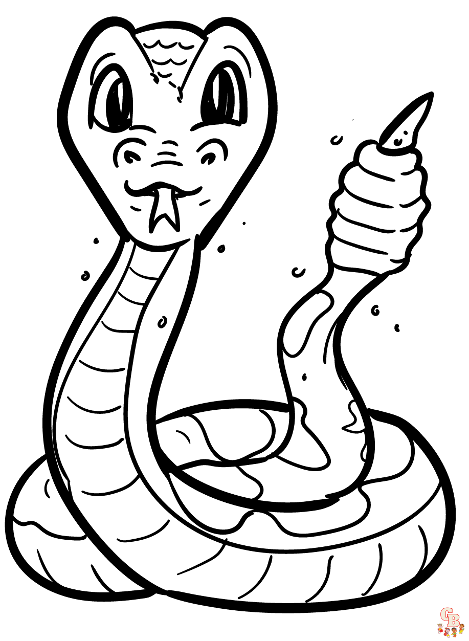 Enjoy the serpentine world with rattlesnake coloring pages