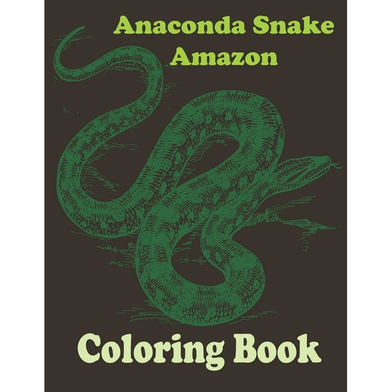 Anaconda snake amazon coloring book stress relief coloring book realistic snakes for coloring stress relieving