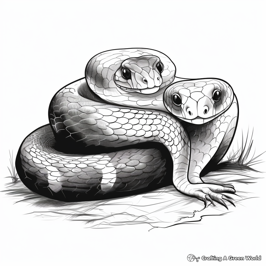 Realistic snake coloring pages