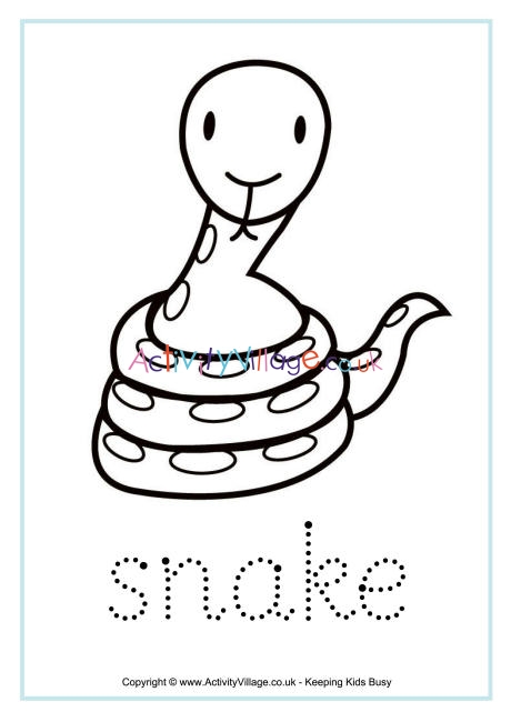 Snake tracing worksheet