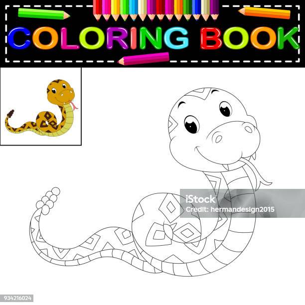 Snake coloring book stock illustration