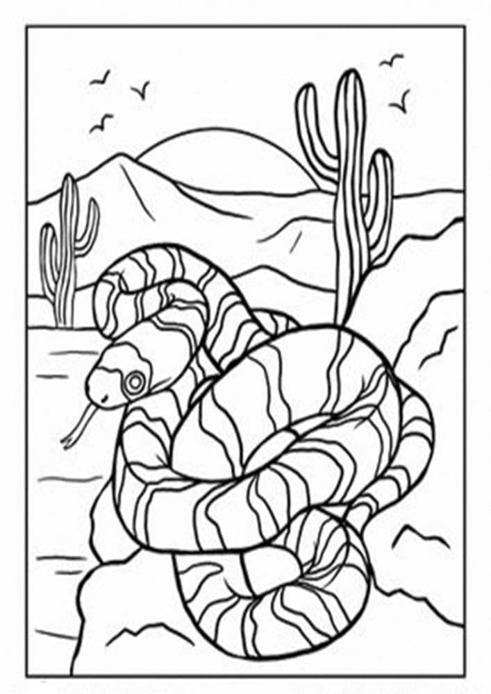 Free easy to print snake coloring pages