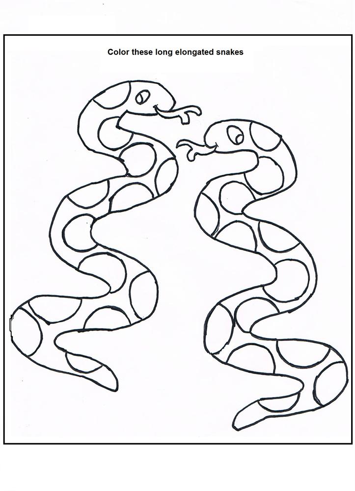 Snakes coloring page printable for kids