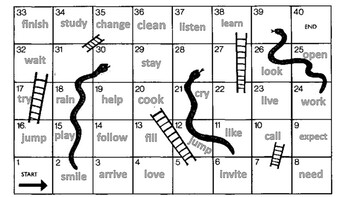 Snakes and ladders printable by miss efl tpt