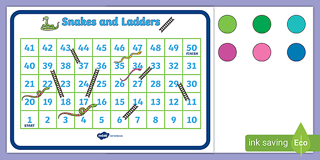 Editable snakes and ladders template customisable game
