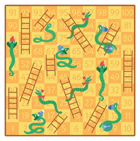 Christmas snakes ladders board game children cute animals educational boardgame stock vector by lexiclaus
