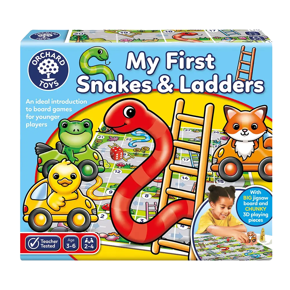 My first snakes ladders game