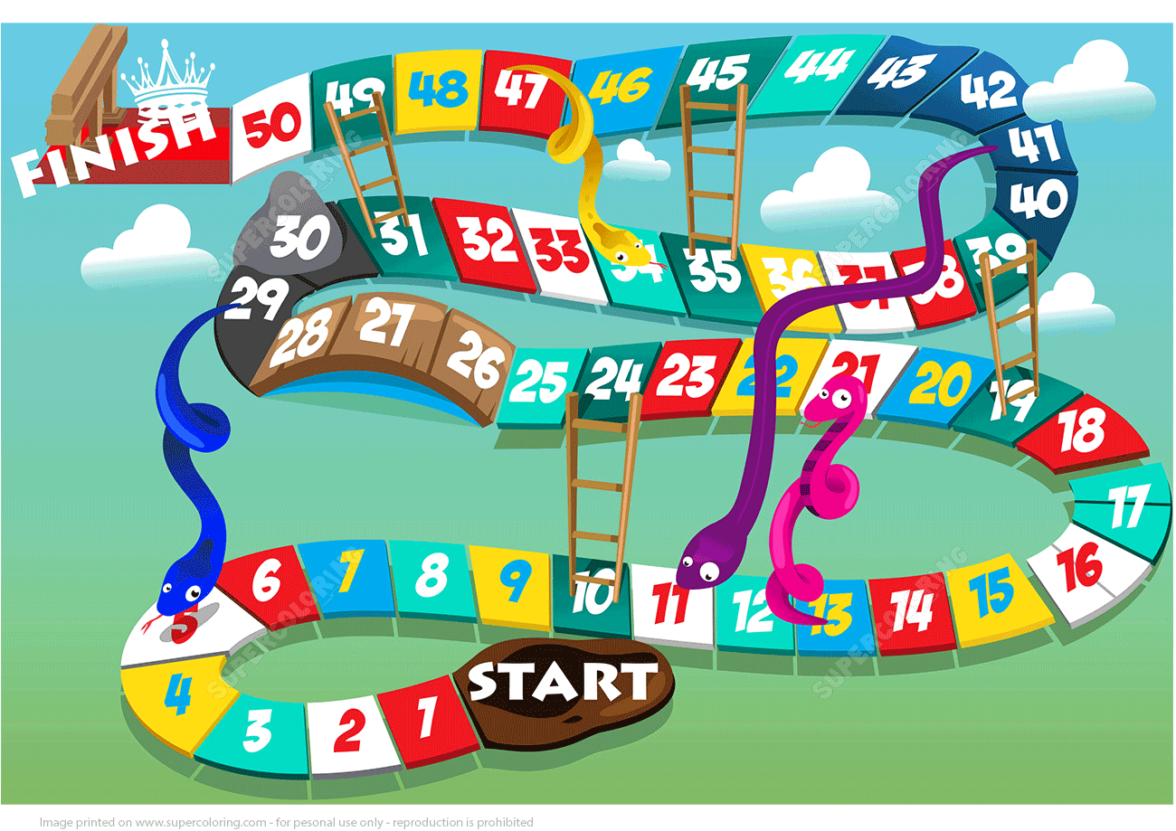 Printable board game with snakes and ladders free printable papercraft templates