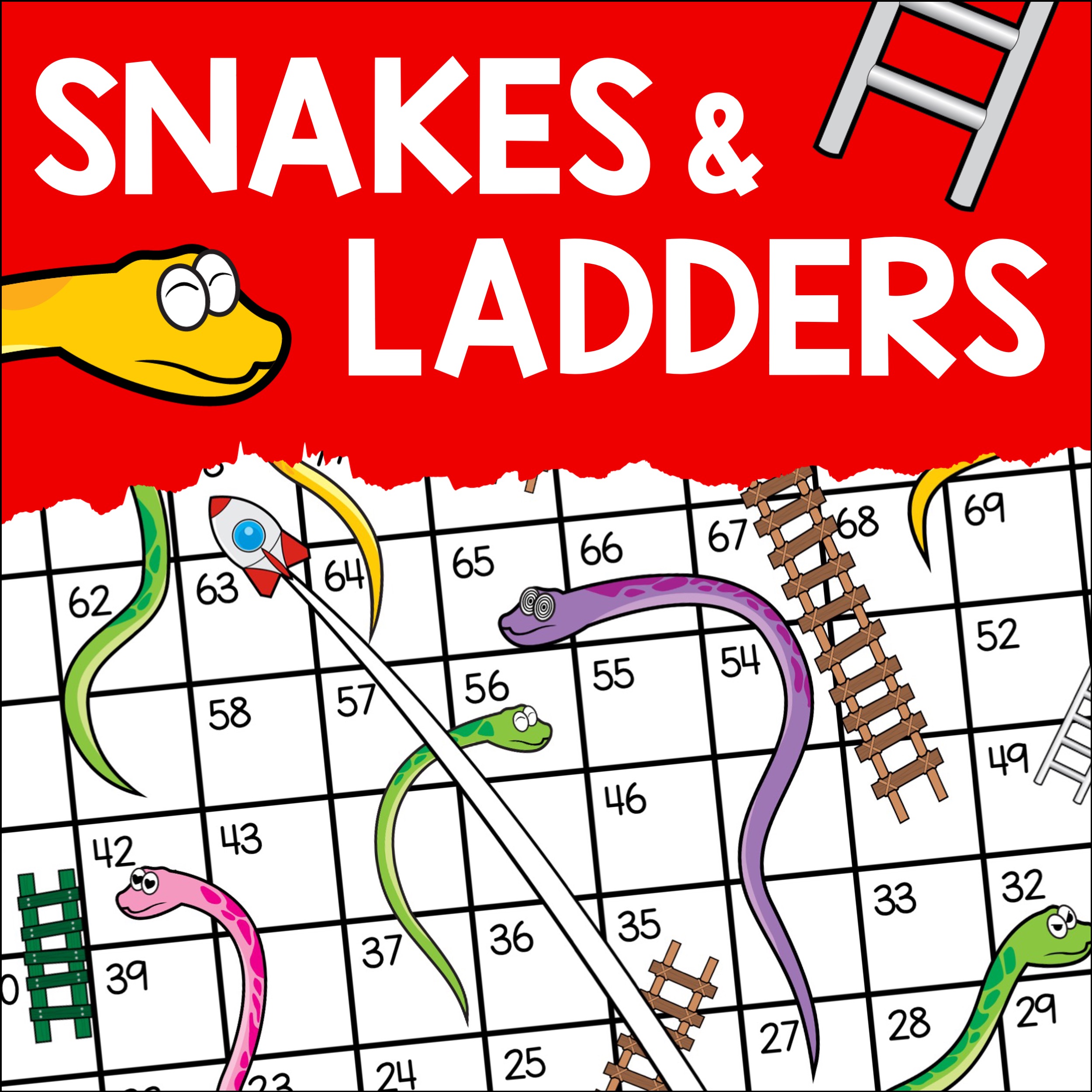 Snakes and ladders board game