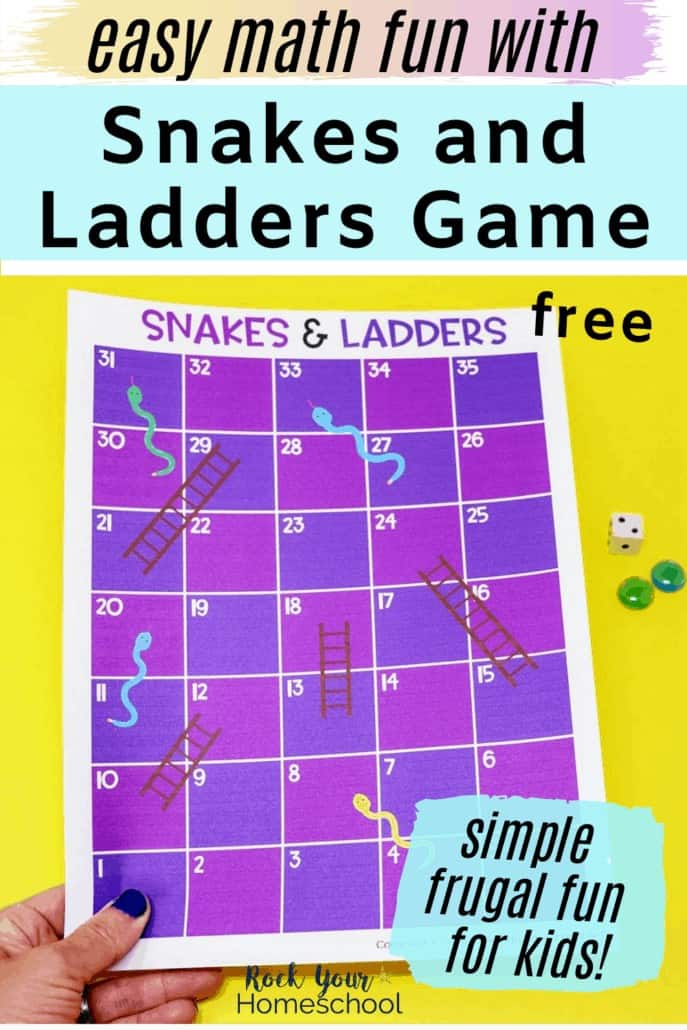 Free snakes and ladders game for easy math fun