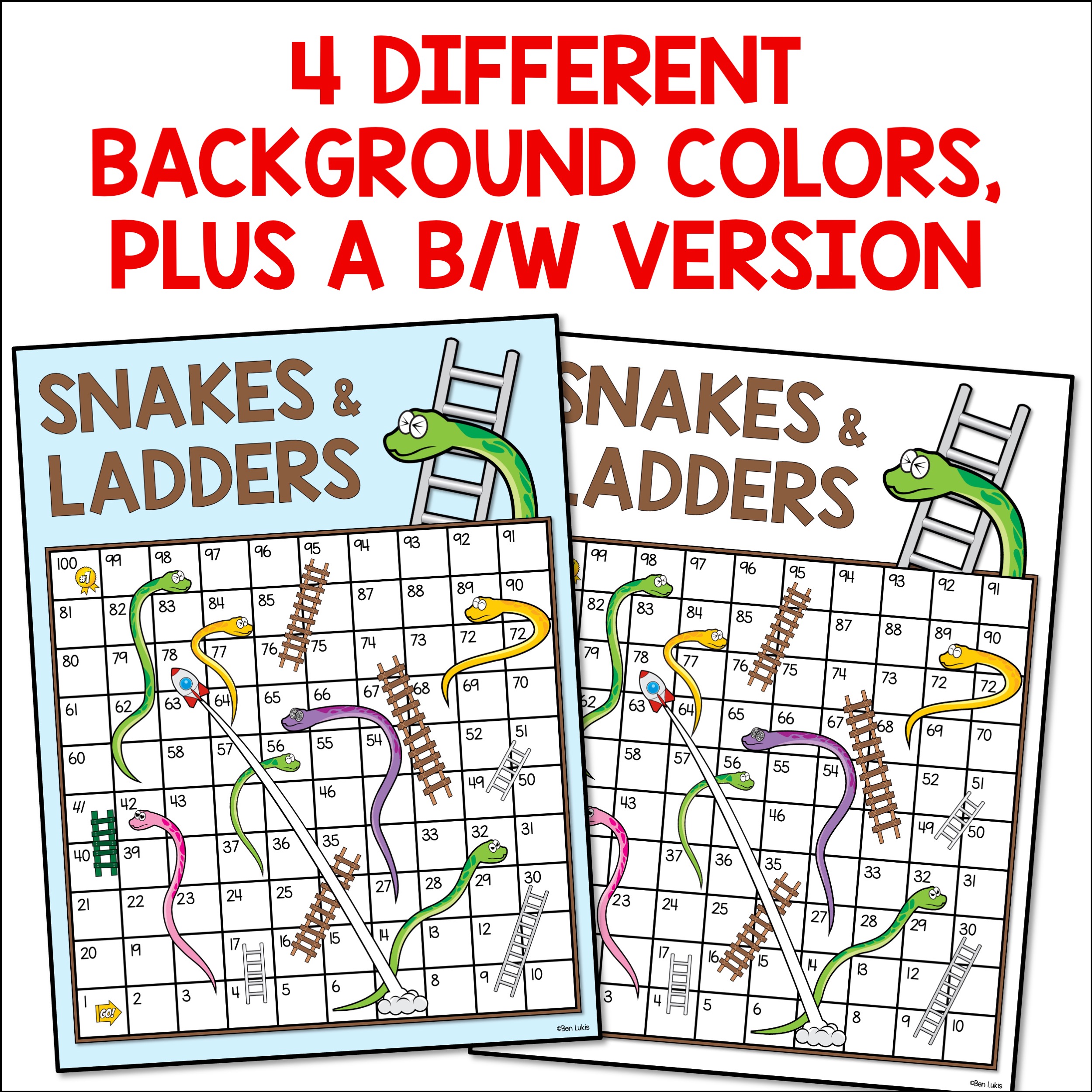 Snakes and ladders board game