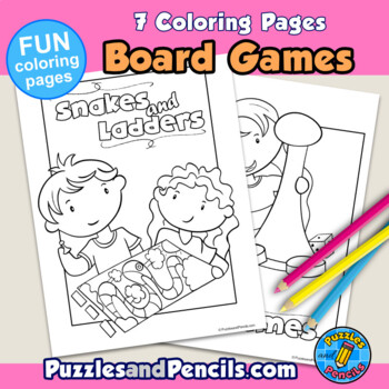 Board games coloring pages pages to color kids activities series