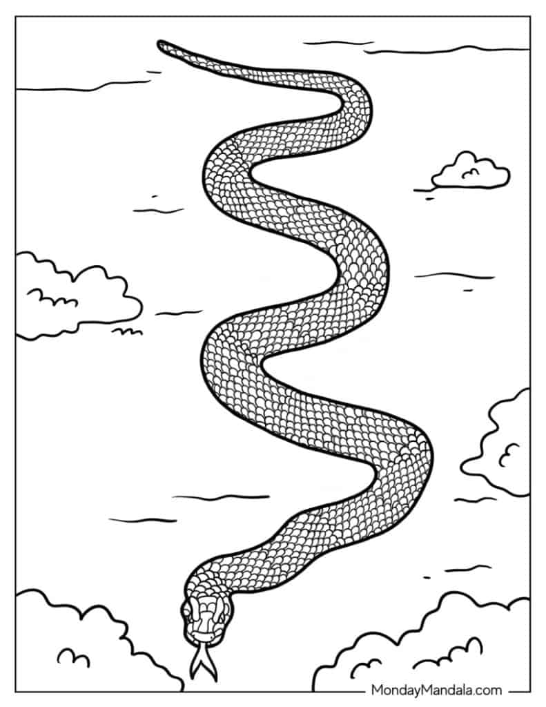 Snake coloring pages free pdf printables