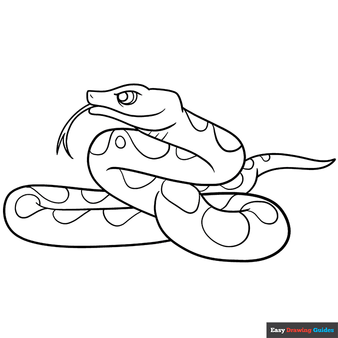 Cartoon snake coloring page easy drawing guides