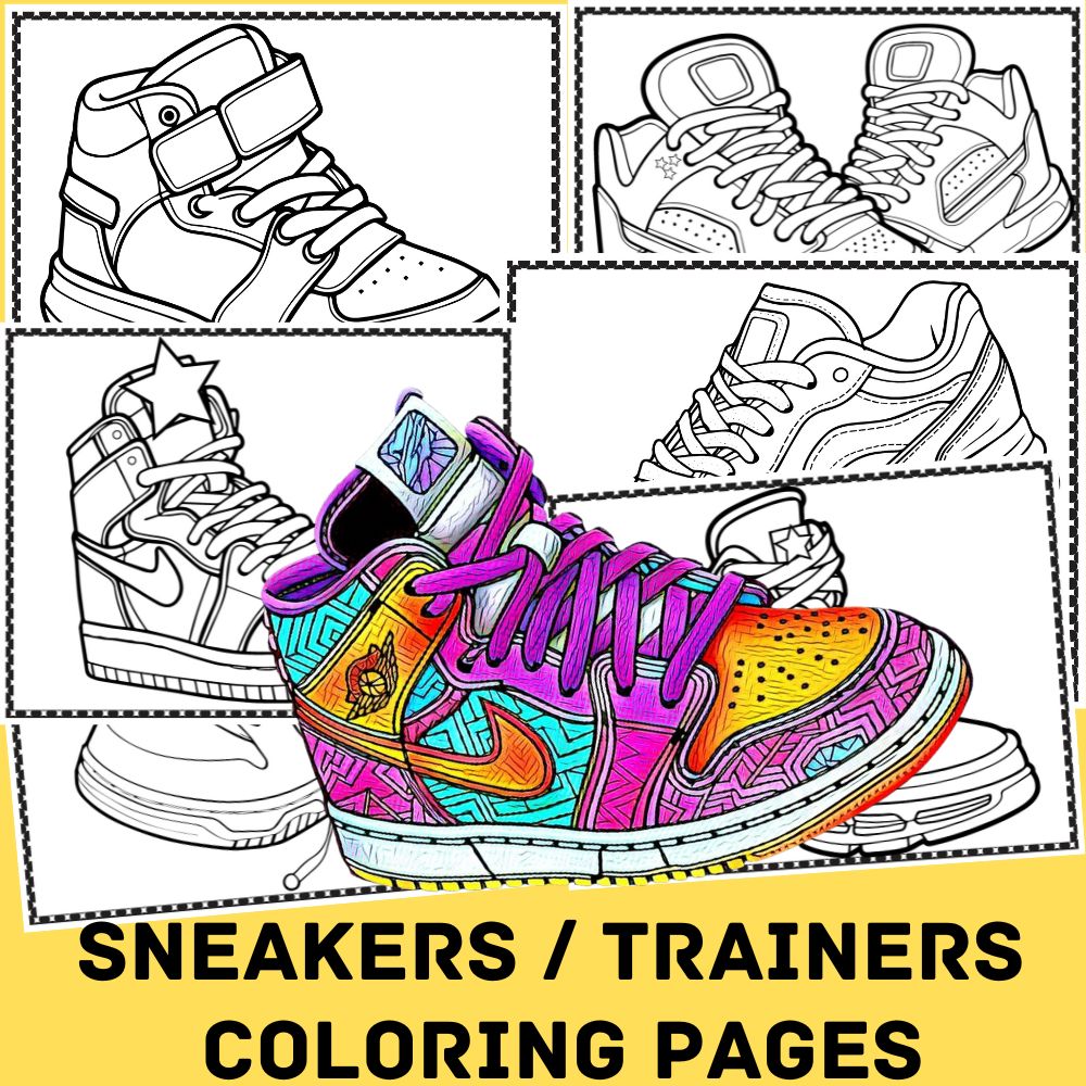 Sneaker coloring sheets relaxing coloring activity relaxing stress made by teachers