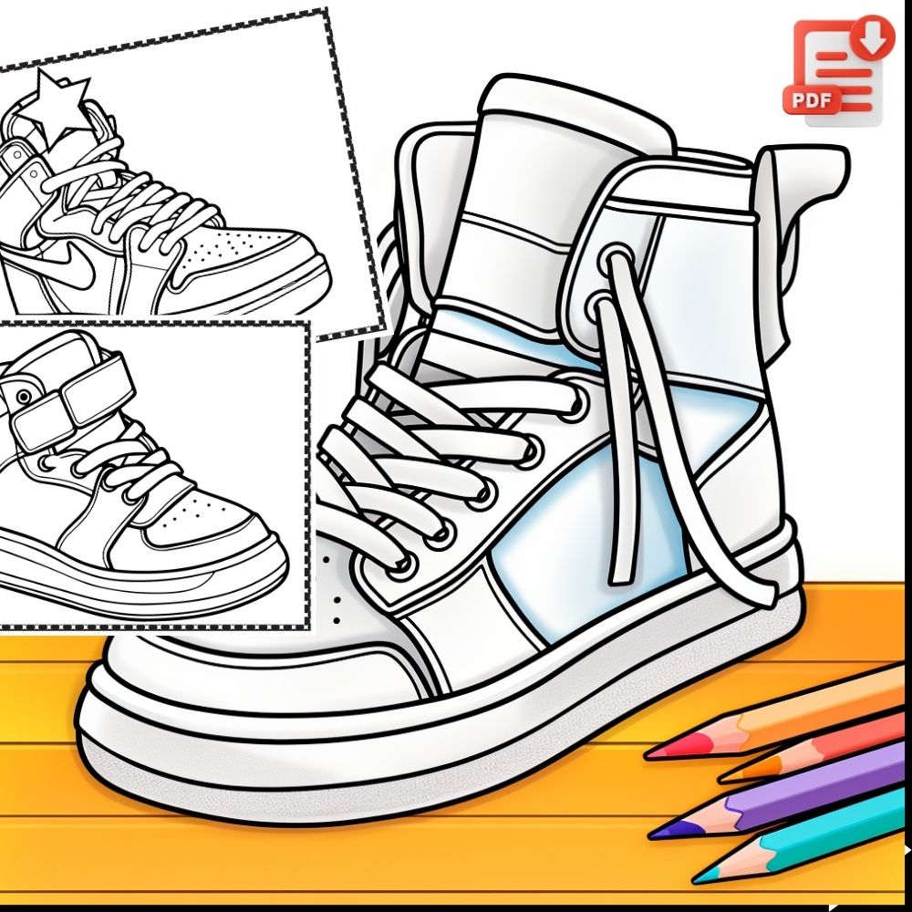 Sneaker coloring sheets relaxing coloring activity relaxing stress made by teachers