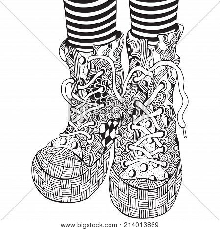 Cool shoes zentangle vector photo free trial bigstock