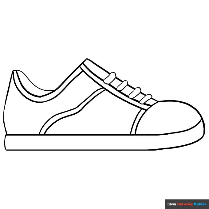 Shoes coloring page easy drawing guides