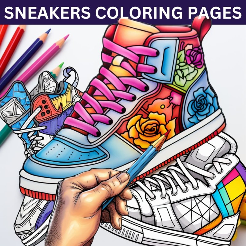 Sneaker coloring pages fashion designs