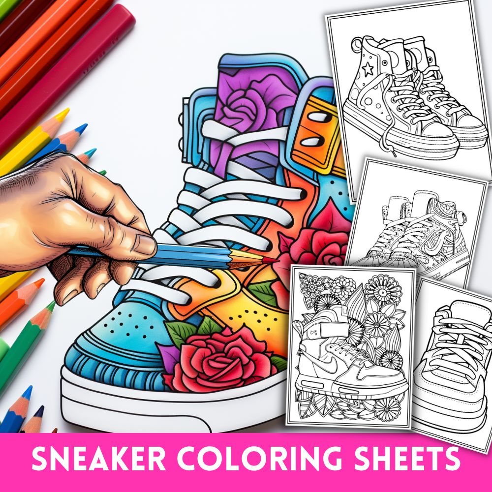 Sneaker coloring pages fashion designs coloring sheets made by teachers