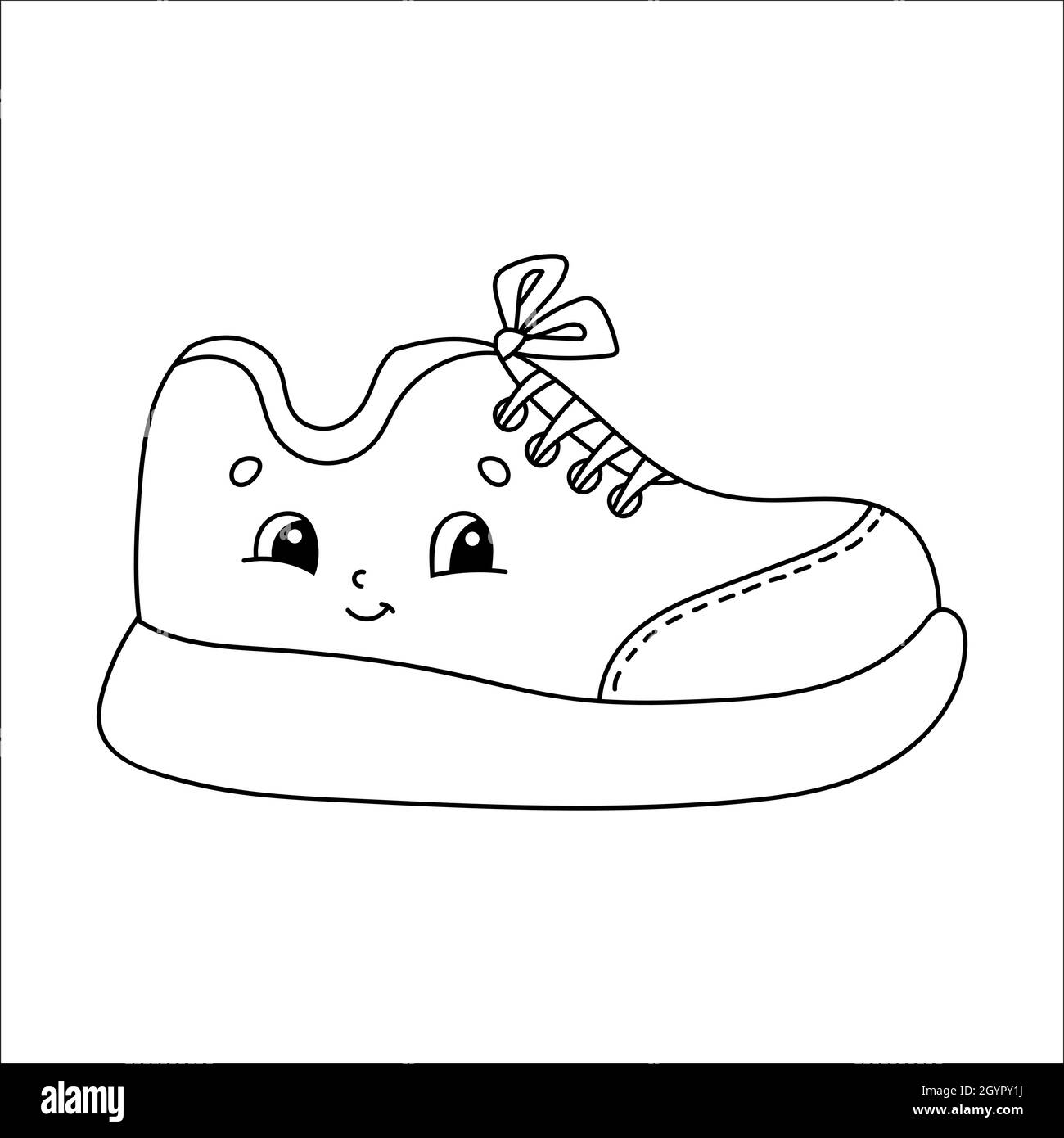 Sneaker shoes coloring book page for kids cartoon style vector illustration isolated on white background stock vector image art