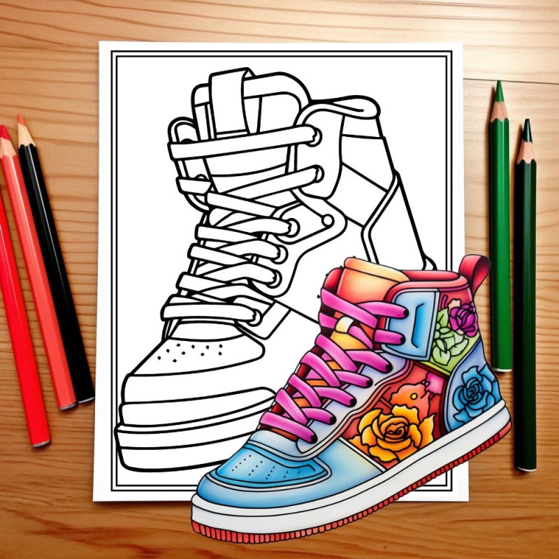 Sneaker coloring pages fashion designs