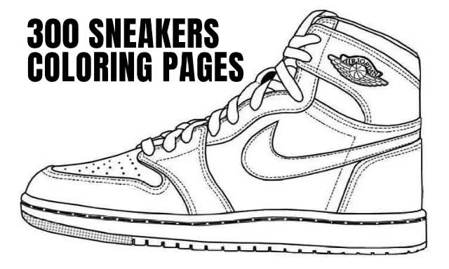 Give you sneaker coloring pages pack by soufati