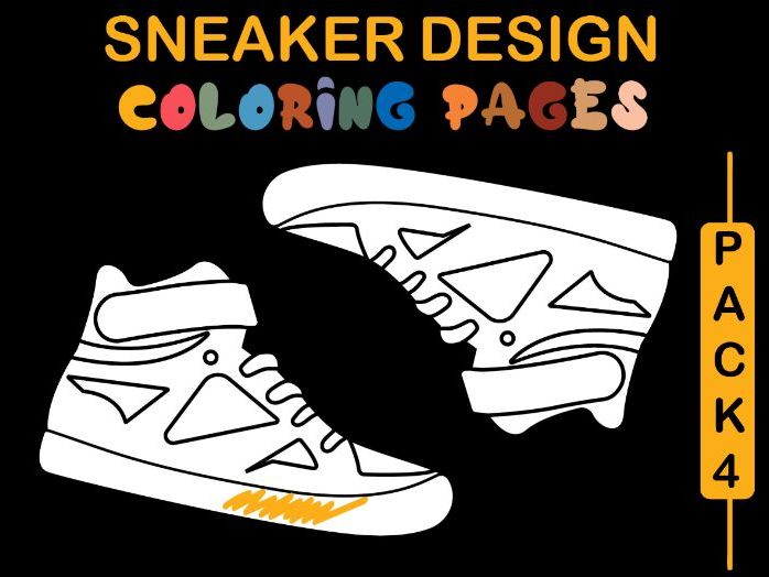 Sneaker design shoes coloring pages pack teaching resources