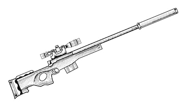 Premium vector sniper gun hand drawn