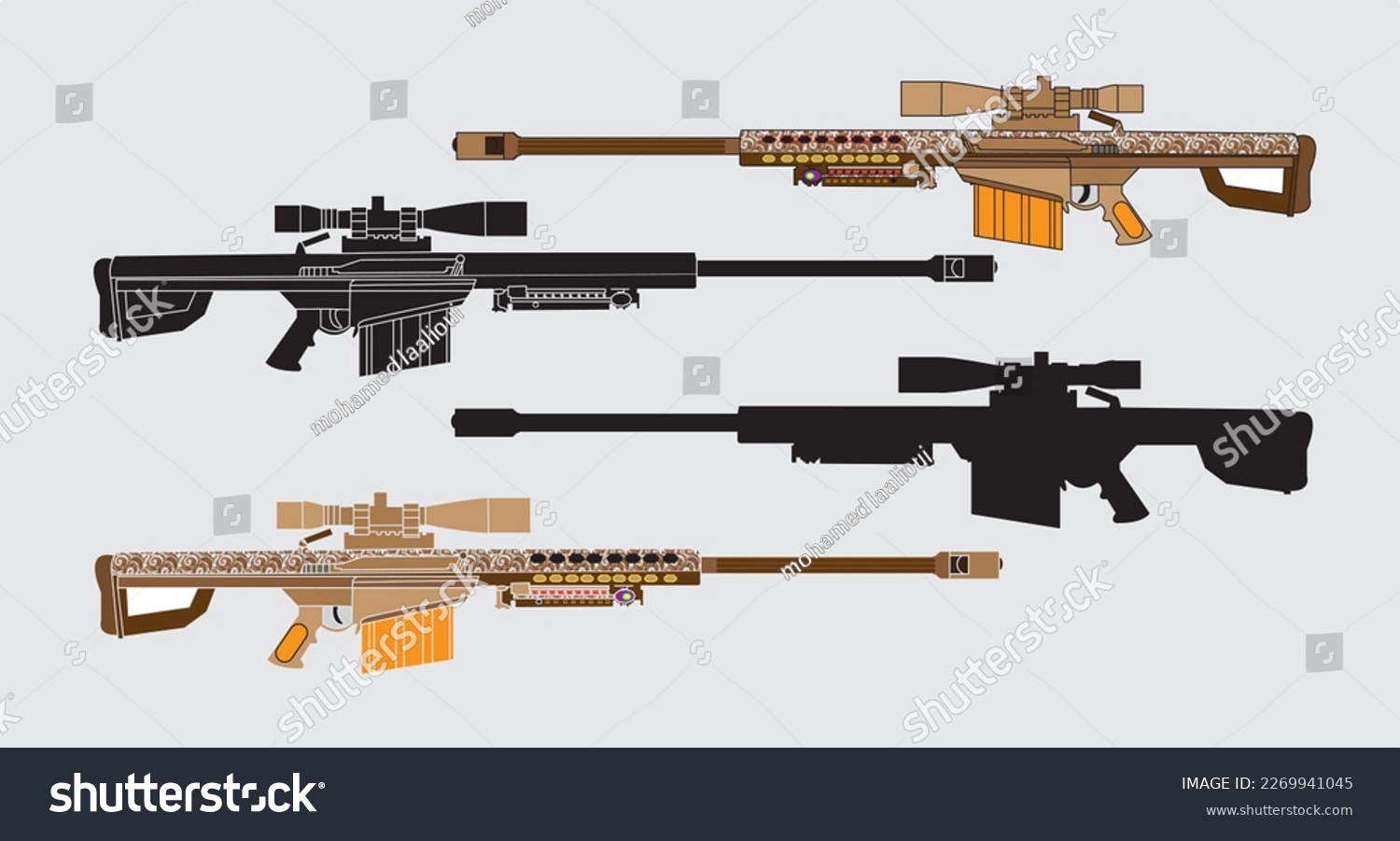 Juego de armas rifle de francotirador vector de stock libre de regalãas